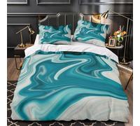 KLZXCVBNMQW 3D Printed 3 Pcs Bedding Set Home Decor Hidden Zipper Design Abstract Fluid Duvet Cover Durable Breathable for Kids,Women,Teenagers Modern Wave Comforter Cover Single（135x200cm）