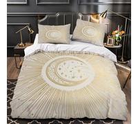 KLZXCVBNMQW 3D Printed 3-Piece Bedding Set Home Decor Hidden Zipper Ultra Soft Moon Comforter Cover Machine Washable All Season for Adults,Kids,Children Astronomy Duvet Cover Single（140x200cm）