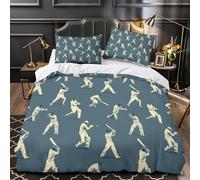 KLZXCVBNMQW 3D Printed 3-Piece Bedding Set Room Decor Super Cricket Player Comforter Cover Washable Hypoallergenic for Kids,Adults,Women sport Quilt Cover Single（135x200cm）