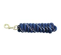 KM Elite 7ft Cotton Double Braided Lead Rope: Black White Navy