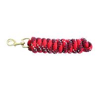 KM Elite 7ft Cotton Double Braided Lead Rope: black/white/red