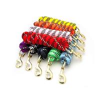 KM Elite 7FT Cotton Double Braided Lead Rope Black/Yellow/White