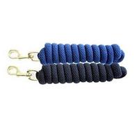 KM Elite Double Braided Cotton Lead Rope 10 Ft Long In Solid Colours (Navy Blue)