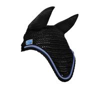 Km Elite Ear Bonnet - Pony · Black with Electric Blue trim