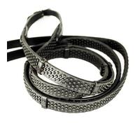 KM Elite Pro Grip Eventer Reins With Stoppers - 44 Inches - Black