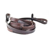 KM Elite Pro Grip Eventer Reins With Stoppers - 44 Inches - Havana