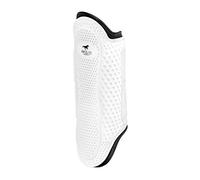 KM Elite Pro Mesh Hybrid Brushing Boot Set Ultimate Comfort Dressage Schooling Jumping (Large - 3 Strap, White)
