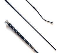 Km Elite Silver Braided Grip Dressage Whip - 110cm · Black