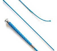 Km Elite Silver Braided Grip Dressage Whip - 110cm · Blue