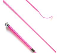Km Elite Silver Braided Grip Dressage Whip - 110cm · Pink