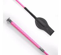 KM Elite Silver Braided Junior Whip - Pink