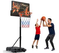 KM-Fit Adjustable Basketball Hoop 110-210 cm Outdoor Wheels Net Set Durable