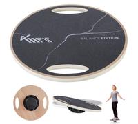 KM-Fit Balance Board round | wooden therapy gyroscope | balance trainer with handles | indoor board, wobble board for coordination training |ø 39.5cm