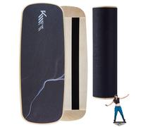 KM-Fit Balance Board | wooden balance board | indoor skateboard indoor board | surfboard, surfboard for coordination training | strength & balance trainer | indoor surfing & skating