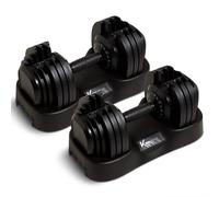 KM-Fit Set of 2 Adjustable Dumbbell 2.5-25kg,18 Weight Training,Home,Fitness