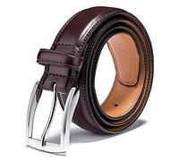 KM Legend Men's Leather Dress Belt, Essential Wine, 40