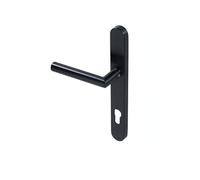 KM078C BLU Mitre Sprung Lever Door Handle 249mm x 32mm Slim Backplate Internal Door Handle Pair for Latch Lock Doors (Matt Black Lacquer)