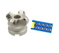 KM12 45degree Cutting Adapter 50/63/80/100mm Indexable Solid Carbide Insert SEKT1204 CNC Lathe Machine Face Milling Cutter Head Mill Chuck Holder(KM12-80-27-5T,1204-AK H01)