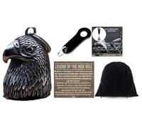KMA Est. 2005 THE RIDE BELL Eagle Head 3-D w Black Hanger Motorcycle Lucky Charm Biker Luck Gift