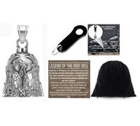 KMA Est. 2005 THE RIDE BELL Silver Phoenix w Black Hanger Motorcycle Lucky Charm Biker Luck Gift