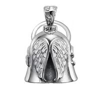 KMA Est. 2005 THE RIDE BELL White Guardian Angel Wings For ALL Motorcycles Lucky Charm Biker Luck Gift of Love & Protection