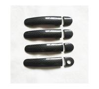 KMAGE Suitable for VW for Polo Mk4 Mk5 6R Accessories Door Handle Cover Trim Handles Covers Plastic Imitation Carbon Fiber(4DK-1)