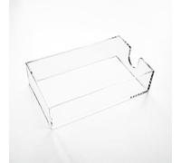 KMAKII Acrylic Napkin Holder with Mirror Bottom, Rectangle Tissue Paper Towel Napkin Storage Tray, Household Serving Tray Countertop Organizer for Napkin, Tissue Paper