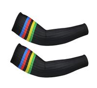 KMayVIEW Km Aero Bike Arm Cover Cuff Cycling Sleeves UV Stripe Running SunscreenSun Bicycle Sleeves Leg Sport Cycling Outdoor Arm Warmer (Color : Black, Size : S)