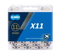KMC Unisex's X11 Chain, Silver/Black, 114 Link