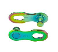 KMC 12NR 12 Speed Non Re-Useable MissingLink Joining Link, Aurora Green, 2 Pairs,