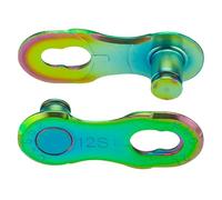 KMC 12NR 12 Speed Non Re-Useable MissingLink Joining Link, Aurora Green, 2 Pairs,