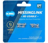 KMC 9 Speed EPT MissingLink, Dark Silver, Pack of 2