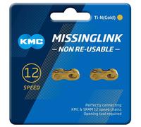 KMC Bicycle Cycle MissingLink 12X Non Reuseable Joining Links Gold - Pack Of 2