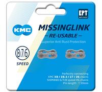 KMC Bicycle Cycle MissingLink 7/8R EPT Joining Links Silver - 7.3 MM - Pack Of 2