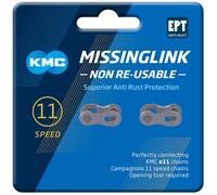KMC Bicycle MissingLinks 11X EPT Non Reuseable Joining Links Silver - Pack Of 2
