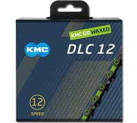 KMC DLC12 Waxed 12 Speed Chain, Black/Apple Green, 126 Link