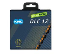 Kmc Dlc12 Waxed Chain 126 Links Black / Orange