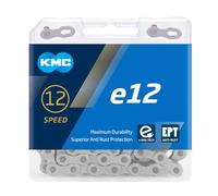 KMC e12 12-Speed e-Bike Chain, 130 Link, EPT (Dark Silver)