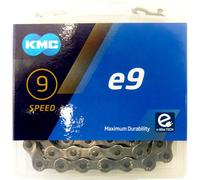 KMC E9 9 Speed Bicycle Chain 122 Links 1/2x11/128 Missing Link E-Bike E-25