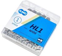 KMC Bike Chain HL1, Half Link BMX Chain, Maximum Adjustability & Great Looks, Super Smooth Single Speed Chain, Nickel Plated Bicycle Chain, Bike Chain With Bullet Joining Pin, 1/2" X 1/8" - 100 links