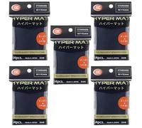 KMC Hyper Mat Trading Card Sleeves Deck Protectors Cards - 5 Sets (5 Packs/total 400 Sheets) - Japan Import - Made in Japan (Black)