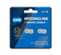 KMC Missing Link 12: for 12 Speed Chain, Silver, Perfectly Connecting KMC, SRAM, Shimano Chains, 2 Pack