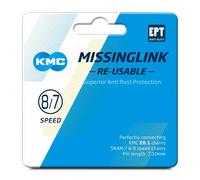KMC Unisex's 7/8 Speed EPT MissingLink Joining Link, Dark Silver, 7.1mm (2 Pairs)