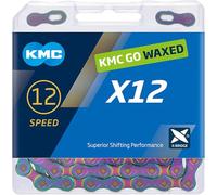 KMC Pre-Waxed 12-Speed X12 High-Performance Bicycle Chain, Aurora | Compatible with Shimano, and Campagnolo 12-speed systems for smooth running MTB, road cycling, gravel, and cyclocross riding