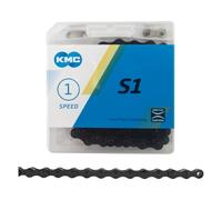 KMC S1 Single Speed Bicycle Chain - 112 Links 1/2 x 1/8 - BK - S1-112L Painted Black