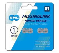 KMC Unisex's e1 Single Speed EPT MissingLink Joining Link, Dark Silver, Narrow (3/32")