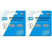 KMC Unisex's e1 Single Speed EPT MissingLink Joining Link, Dark Silver, Narrow (3/32") (Pack of 2)