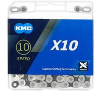 KMC Unisex's X10 Chain, Silver/Black, 114 Link