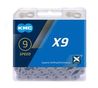 Kmc X9 Road/mtb Chain 114 Links Grey