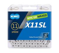 KMC | Wax X11SL Bicycle Chain 11-Speed | Mountain Bike/Road/Gravel | 11 Speed Chain: Shimano, SRAM, Campagnolo Compatible | 118 Links, Missing Link Included | Silver